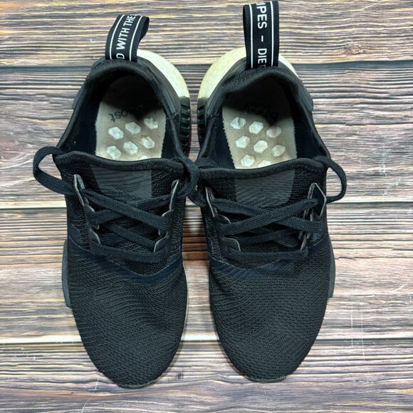 Adidas NMD R1 Black Gold Metallic Women's Athletic Training Shoes Size 8 - Picture 7 of 8